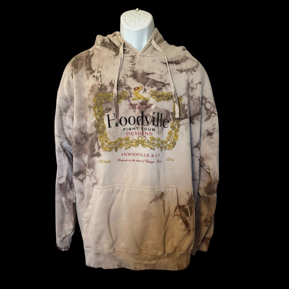 Hoodville Fight Your Demons Graphic Hoodie Size XL